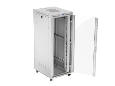 Комуникационен шкаф Lanberg 19" 42U 800 x 1000 mm, Закалена стъклена врата, Сив - FF01-8042-12SL gallery image 7
