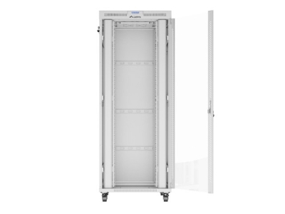 Комуникационен шкаф Lanberg 19" 42U 800 x 1000 mm, Закалена стъклена врата, Сив - FF01-8042-12SL gallery image 10