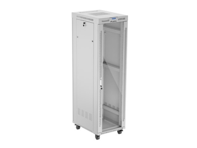Комуникационен шкаф Lanberg 19" 42U 600 x 800 mm, Закалена стъклена врата, Сив - FF01-6842-12SL gallery image 1