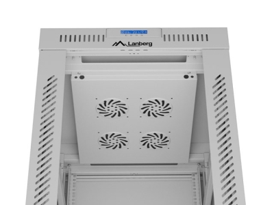 Комуникационен шкаф Lanberg 19" 42U 600 x 800 mm, Закалена стъклена врата, Сив - FF01-6842-12SL gallery image 3