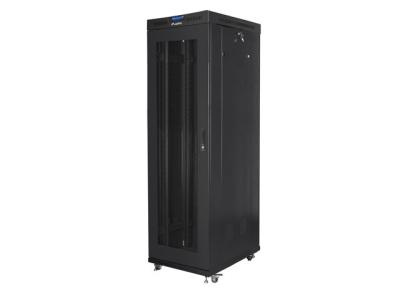 Комуникационен шкаф Lanberg 19" 42U 600 x 1000 mm, Перфорирана врата, Черен - FF01-6042-23BL gallery image 1