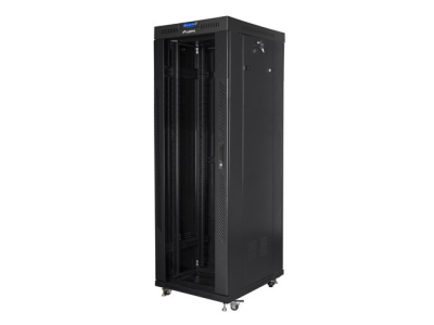 Комуникационен шкаф Lanberg 19" 37U 600 x 800 mm, Закалена стъклена врата, Черен - FF01-6837-12BL gallery image 1