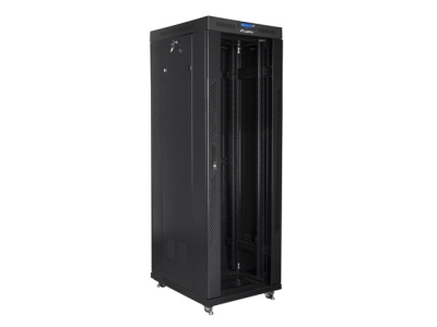 Комуникационен шкаф Lanberg 19" 37U 600 x 800 mm, Закалена стъклена врата, Черен - FF01-6837-12BL gallery image 3