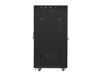Комуникационен шкаф Lanberg 19" 27U 800 x 1000 mm, Закалена стъклена врата, Черен - FF01-8027-12BL gallery image 2