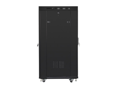 Комуникационен шкаф Lanberg 19" 27U 800 x 1000 mm, Закалена стъклена врата, Черен - FF01-8027-12BL gallery image 5