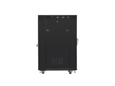 Комуникационен шкаф Lanberg 19" 22U 600 x 800 mm, Закалена стъклена врата, Черен - FF01-6822-12BL gallery image 5