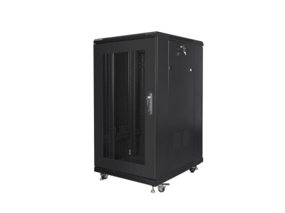 Комуникационен шкаф Lanberg 19" 22U 600 x 800 mm, Перфорирана врата, Черен - FF01-6822-23B gallery image 1