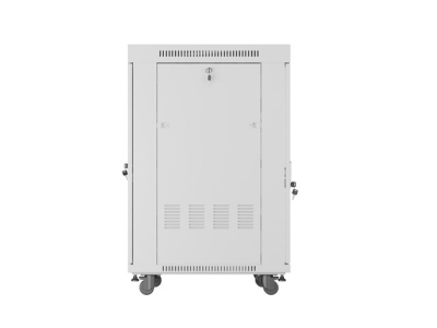 Комуникационен шкаф Lanberg 19" 22U 600 x 800 mm, Закалена стъклена врата, Сив - FF01-6822-12SL gallery image 5