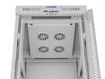 Комуникационен шкаф Lanberg 19" 22U 600 x 800 mm, Закалена стъклена врата, Сив - FF01-6822-12SL gallery image 7