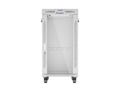 Комуникационен шкаф Lanberg 19" 22U 600 x 800 mm, Закалена стъклена врата, Сив - FF01-6822-12SL gallery image 8