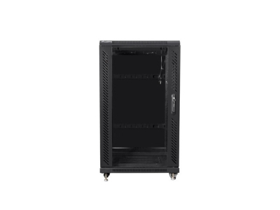 Комуникационен шкаф Lanberg 19" 22U 600 x 600 mm, Закалена стъклена врата, Черен - FF01-6622-12B gallery image 2
