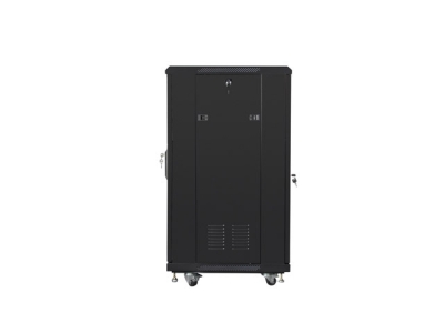 Комуникационен шкаф Lanberg 19" 22U 600 x 600 mm, Закалена стъклена врата, Черен - FF01-6622-12B gallery image 3