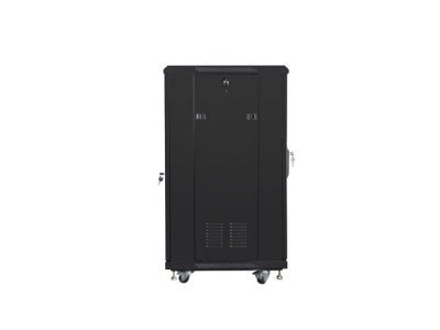 Комуникационен шкаф Lanberg 19" 22U 600 x 600 mm, Закалена стъклена врата, Черен - FF01-6622-12B gallery image 4
