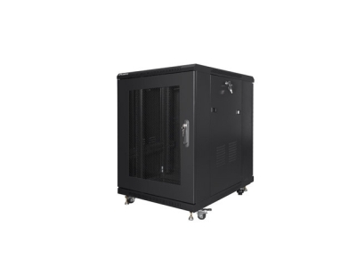 Комуникационен шкаф Lanberg 19" 15U 600 x 800 mm, Перфорирана врата, Черен - FF01-6815-23B gallery image 1