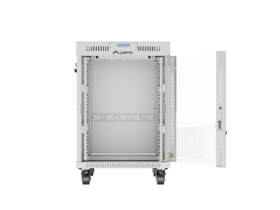 Комуникационен шкаф Lanberg 19" 15U 600 x 800 mm, Закалена стъклена врата, Сив - FF01-6815-12SL gallery image 5