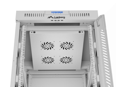 Комуникационен шкаф Lanberg 19" 15U 600 x 800 mm, Закалена стъклена врата, Сив - FF01-6815-12SL gallery image 10