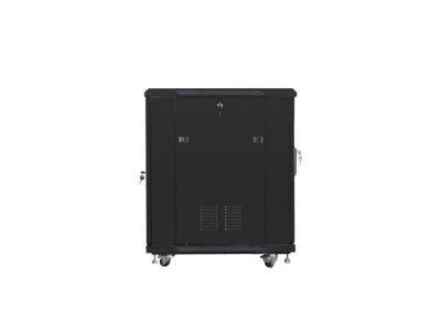 Комуникационен шкаф Lanberg 19" 15U 600 x 800 mm, Закалена стъклена врата, Черен - FF01-6815-12B gallery image 5