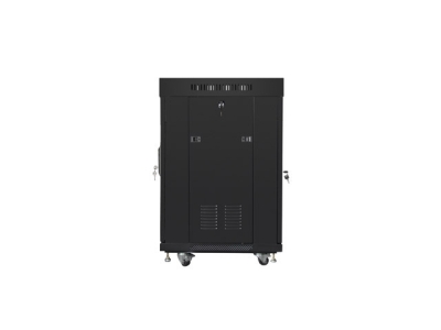 Комуникационен шкаф Lanberg 19" 15U 600 x 600 mm, Закалена стъклена врата, Черен - FF01-6615-12BL gallery image 3