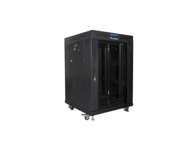 Комуникационен шкаф Lanberg 19" 15U 600 x 600 mm, Закалена стъклена врата, Черен - FF01-6615-12BL gallery image 5