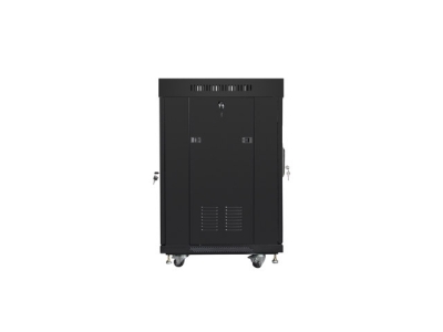 Комуникационен шкаф Lanberg 19" 15U 600 x 600 mm, Закалена стъклена врата, Черен - FF01-6615-12BL gallery image 6