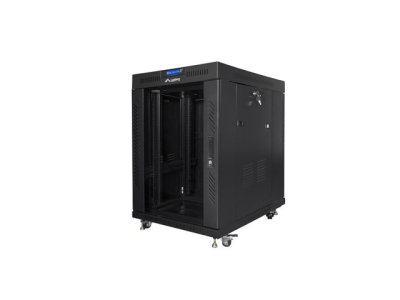 Комуникационен шкаф Lanberg 19" 15U 800 x 1000 mm, Закалена стъклена врата, Черен - FF01-8015-12BL gallery image 1