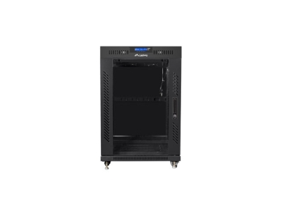 Комуникационен шкаф Lanberg 19" 15U 800 x 1000 mm, Закалена стъклена врата, Черен - FF01-8015-12BL gallery image 3