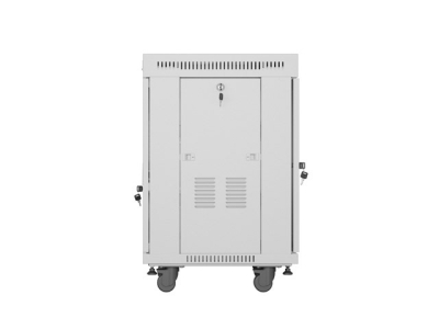 Комуникационен шкаф Lanberg 19" 15U 600 x 600 mm, Закалена стъклена врата, Сив - FF01-6615-12SL gallery image 2