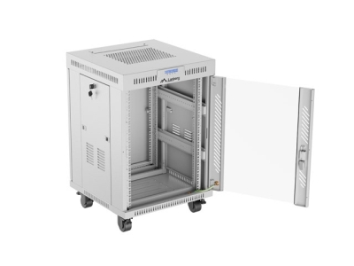Комуникационен шкаф Lanberg 19" 15U 600 x 600 mm, Закалена стъклена врата, Сив - FF01-6615-12SL gallery image 7