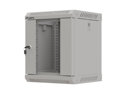 Комуникационен шкаф Lanberg 10" 6U 300 x 300 mm, Закалена стъклена врата, Сив - WF11-3306-10S gallery image 12