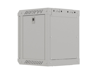 Комуникационен шкаф Lanberg 10" 6U 300 x 300 mm, Закалена стъклена врата, Сив - WF11-3306-10S gallery image 4