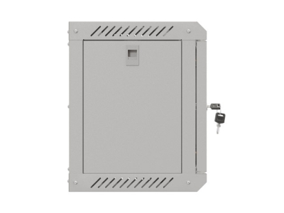 Комуникационен шкаф Lanberg 10" 6U 300 x 300 mm, Закалена стъклена врата, Сив - WF11-3306-10S gallery image 7