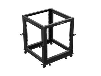 Комуникационен шкаф Lanberg 19" 12U 600 x 600–1100 mm, Open Frame, Регулируема дълбочина, Черен - OR01-6112-B gallery image 4