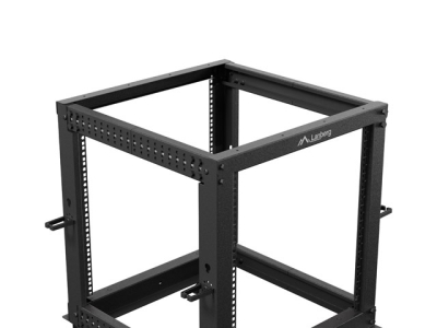 Комуникационен шкаф Lanberg 19" 12U 600 x 600–1100 mm, Open Frame, Регулируема дълбочина, Черен - OR01-6112-B gallery image 6