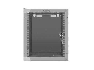 Комуникационен шкаф Lanberg 10" 6U 280 x 310 mm, Закалена стъклена врата, Сив - WF10-2306-10S gallery image 2