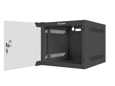 Комуникационен шкаф Lanberg 10" 4U 280 x 310 mm, Закалена стъклена врата, Черен - WF10-2304-10B gallery image 4