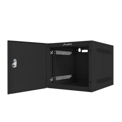Комуникационен шкаф Lanberg 10" 4U 280 x 310 mm, Метална врата, Черен - WF10-2304-00B gallery image 3