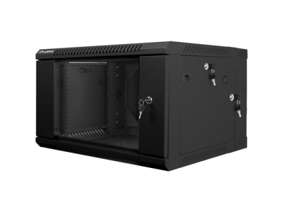 Комуникационен шкаф Lanberg 19" 6U 600 x 600 mm, Закалена стъклена врата, Черен - WF02-6606-10B gallery image 3