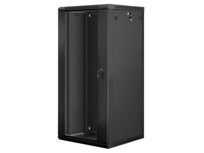 Комуникационен шкаф Lanberg 19" 27U 600 x 600 mm, Закалена стъклена врата, Черен - WF01-6627-10B gallery image 3