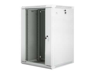 Комуникационен шкаф Lanberg 19" 18U 600 x 600 mm, Закалена стъклена врата, Сив - WF01-6618-10S gallery image 3