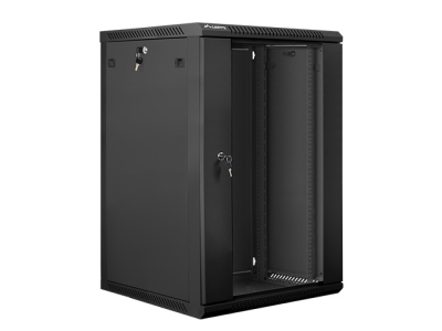 Комуникационен шкаф Lanberg 19" 18U 600 x 600 mm, Закалена стъклена врата, Черен - WF01-6618-10B gallery image 1