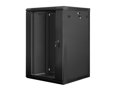 Комуникационен шкаф Lanberg 19" 18U 600 x 600 mm, Закалена стъклена врата, Черен - WF01-6618-10B gallery image 3