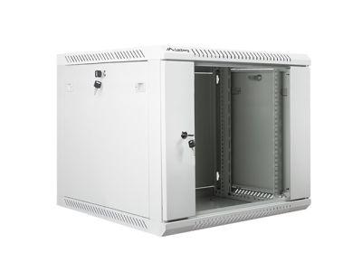 Комуникационен шкаф Lanberg 19" 9U 600 x 600 mm, Закалена стъклена врата, Сив - WF01-6609-10S gallery image 1