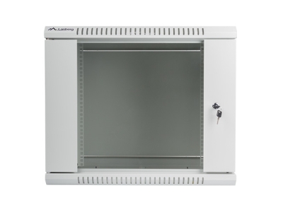 Комуникационен шкаф Lanberg 19" 9U 600 x 600 mm, Закалена стъклена врата, Сив - WF01-6609-10S gallery image 2