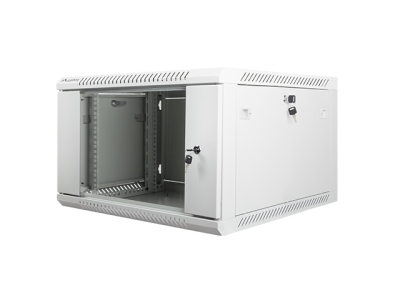 Комуникационен шкаф Lanberg 19" 6U 600 x 600 mm, Закалена стъклена врата, Сив - WF01-6606-10S gallery image 3