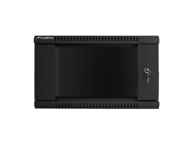 Комуникационен шкаф Lanberg 19" 6U 600 x 600 mm, Закалена стъклена врата, Черен - WF01-6606-10B gallery image 2