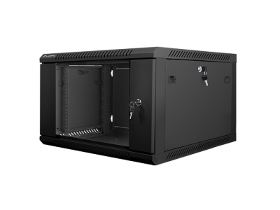 Комуникационен шкаф Lanberg 19" 6U 600 x 600 mm, Закалена стъклена врата, Черен - WF01-6606-10B gallery image 3