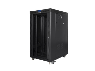 Комуникационен шкаф Lanberg 19" 22U 800 x 1000 mm, Перфорирана врата, Черен - FF01-8022-12BL gallery image 1