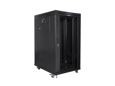 Комуникационен шкаф Lanberg 19" 22U 800 x 1000 mm, Перфорирана врата, Черен - FF01-8022-12BL gallery image 5