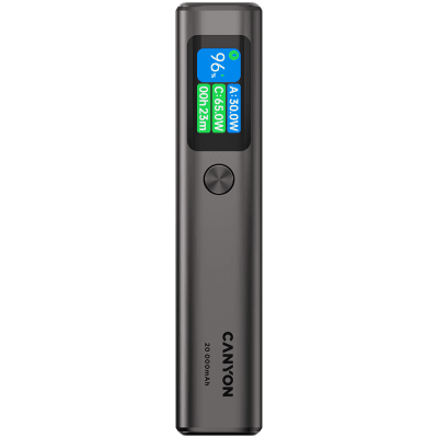 PowerBank Canyon OnPower 230, 130 W, 20000 mAh, Тъмносив - CNS-CPB230DG gallery image 1