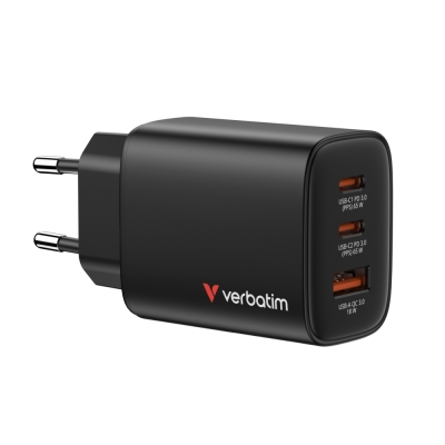 Зарядно устройство Verbatim Essentials 65 W, Черно - 32352 gallery image 1